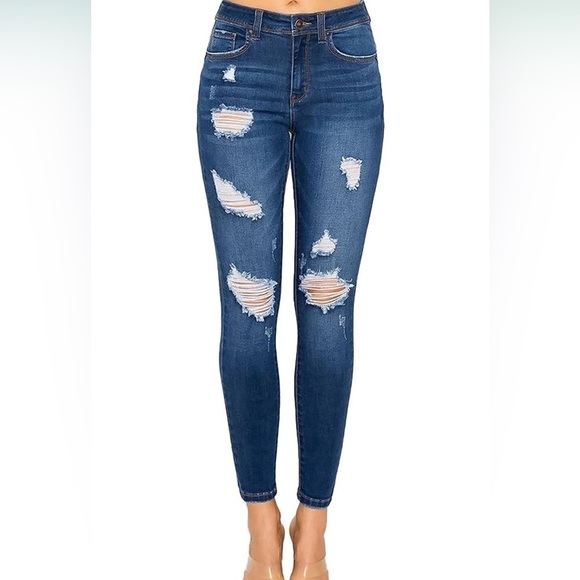 Wax Jean Denim - Wax Jean Women's Skinny Jeans in Deep Blue